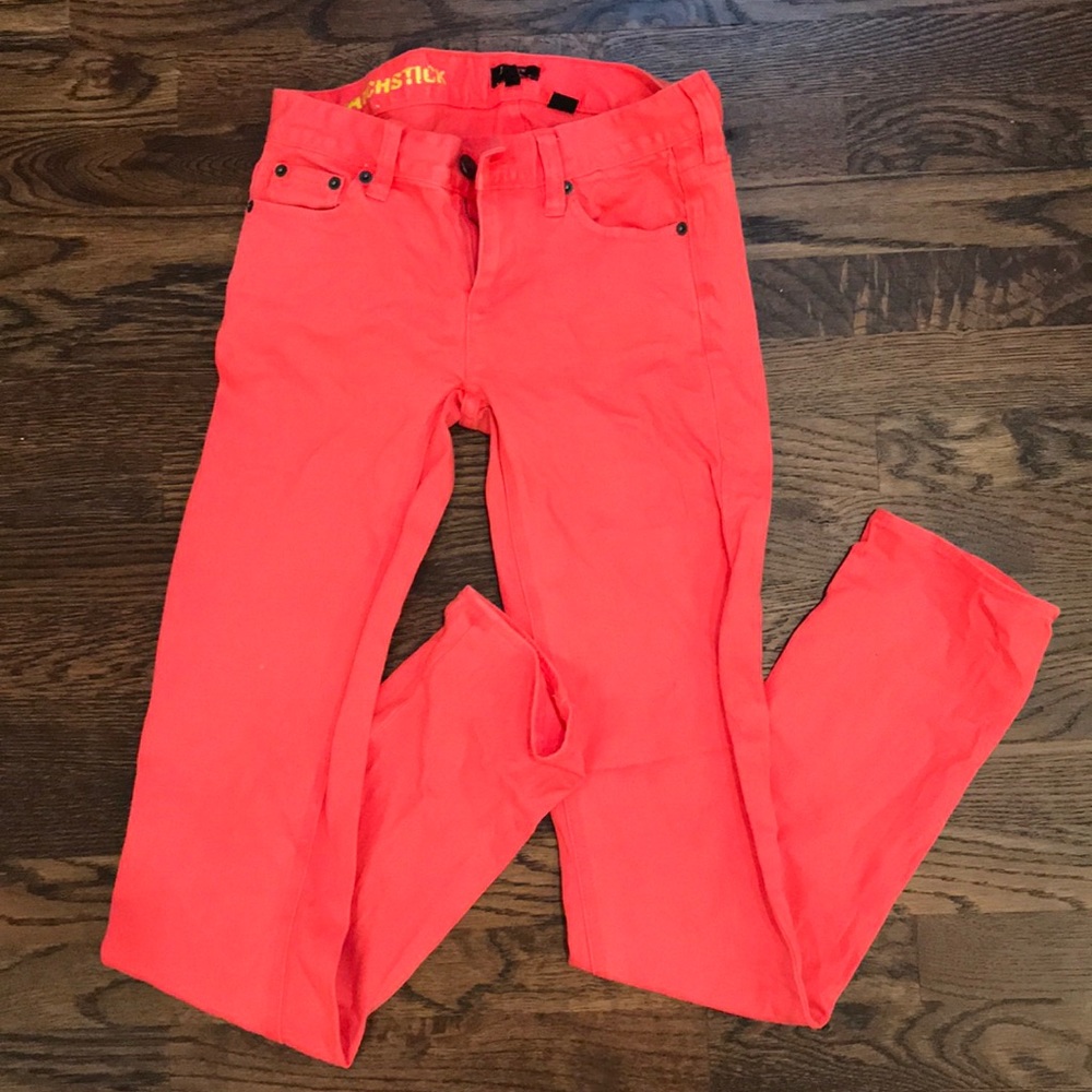Jcrew neon coral jeans